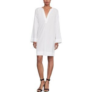 BCBGMAXAZRIA Roxanne Long Sleeve A-Line Mini Tunic Shift Dress White XS
